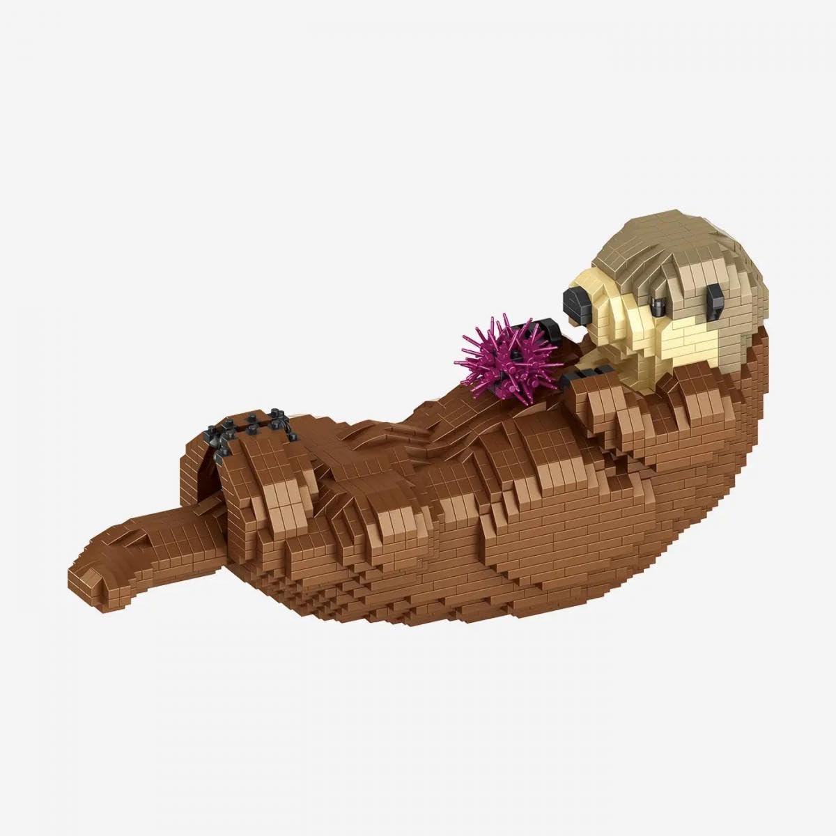 BlueBrixx Diamond Blocks Sea Otter with Shell, 1840 Building Blocks