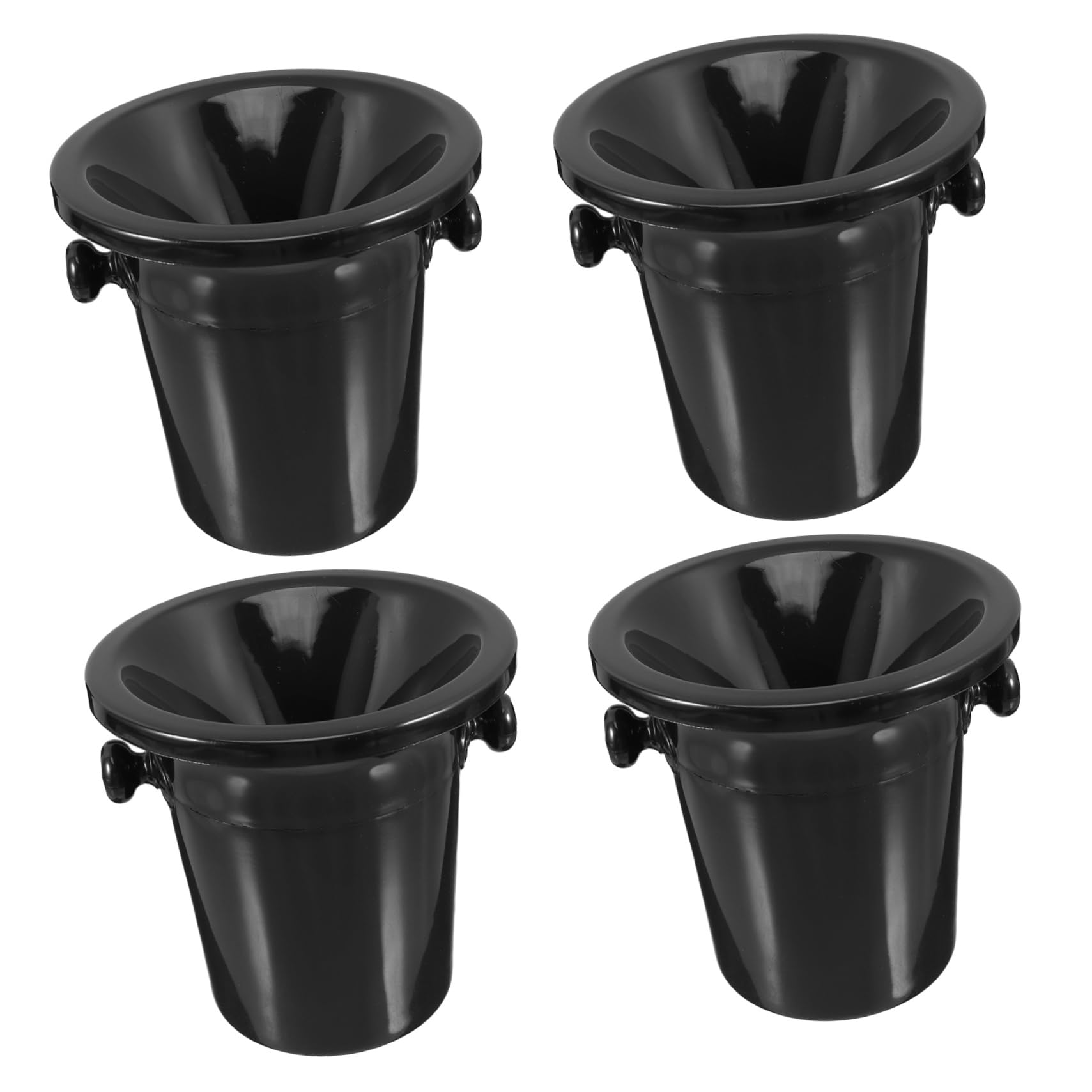 Cabilock 4piezas Cubos De Hielo Redondos Negros para Cata De Vinos Escupideras De Doble Asa Diseño Occidental