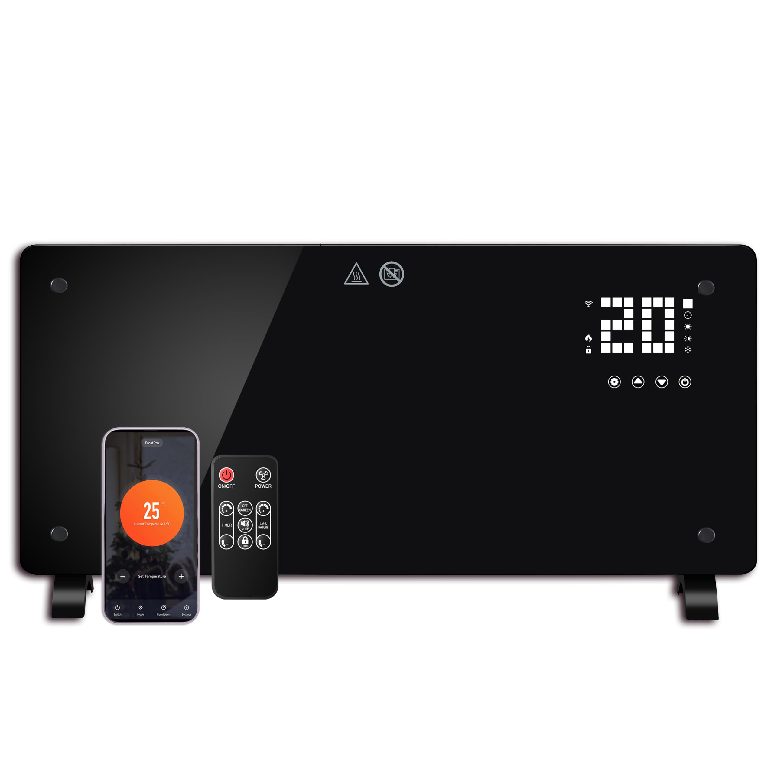 Sponsored Ad – DONYER POWER 2500W Convector Heater, Ultra-thin Wall-mounted or Freestanding, 24H Timer Remote Controlled Operated with WIFI Connection, Black Glass Panel