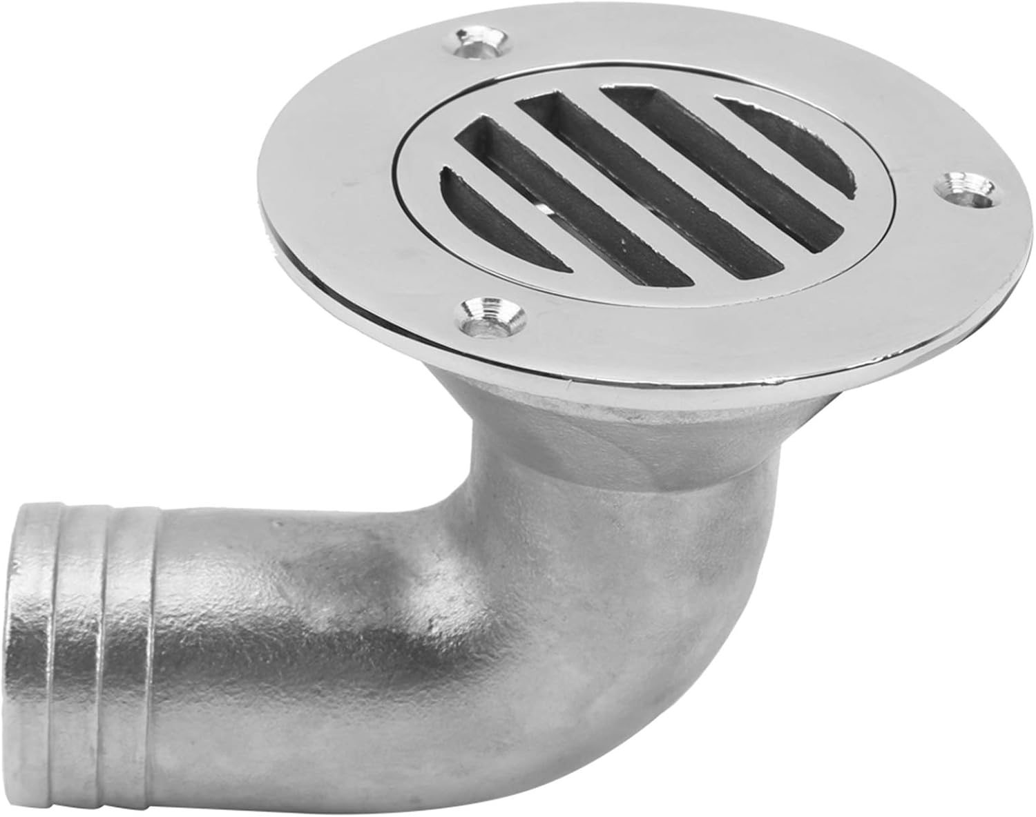 Boat Floor Drain, Steel 90 Degree Flush Marine Drain 32mm for Boaters Yachts Fishing Vessels Deck Installations