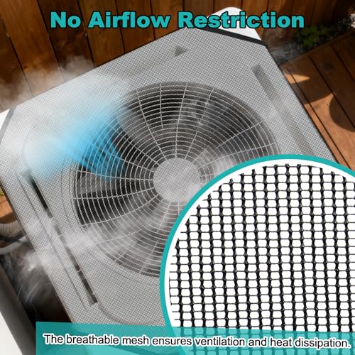 Image of TRELC Air Conditioner Covers for Outside Units, Breathable Mesh AC Cover, Outdoor Central AC Condenser Unit Cover, All Season Top Universal Defener Against Leaves, Branches, Cottonwood(28'' X 28'')
