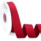 Ribbli Vintage Red Velvet Ribbon Double Faced 1 Inch 10-Yard Spool Red Ribbon Use for Christmas Tree Ornaments Gift Wrapping Wreath Decoration Wedding Boutonnieres