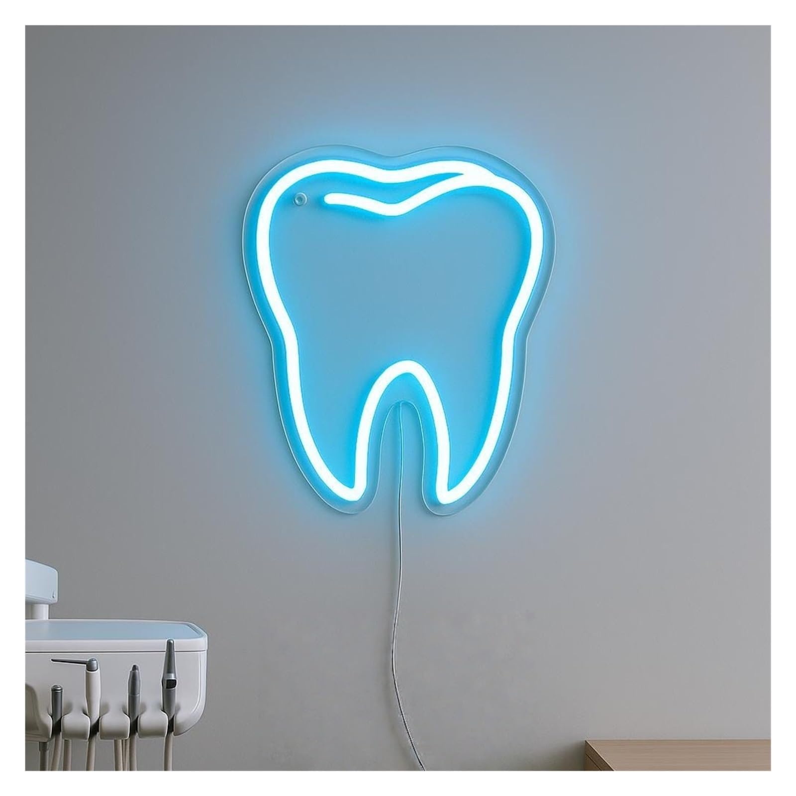 SHOUXI Sign Lamp Tooth Neon Sign, Suitable for Dentist Office Wall Decor with Dimmable 38cm