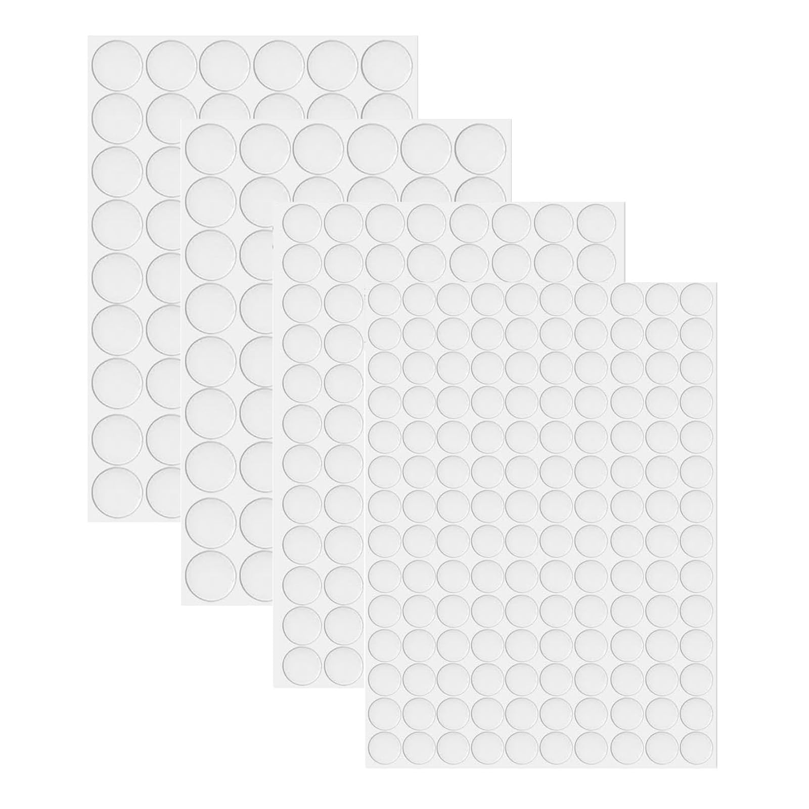 Talinco 344Pcs Self-Adhesive Screw Covers 3 Sizes White Waterproof PVC Caps