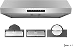Hauslane 30" Sous le capot de l'armoire, la cuisine lourde, design contemporain, fonctionnement silencieux, 3-Way Évent, économie d'énergie LED, Lave-vaisselle Filtres à baffles sans danger en acier inoxydable