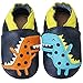 IceUnicorn Krabbelschuhe Baby Lauflernschuhe Jungen Weiche Leder Babyschuhe Kleinkind Lederschuhe mädchen Babyhausschuhe(AB-Dinosaurier,2-3 Jahre)