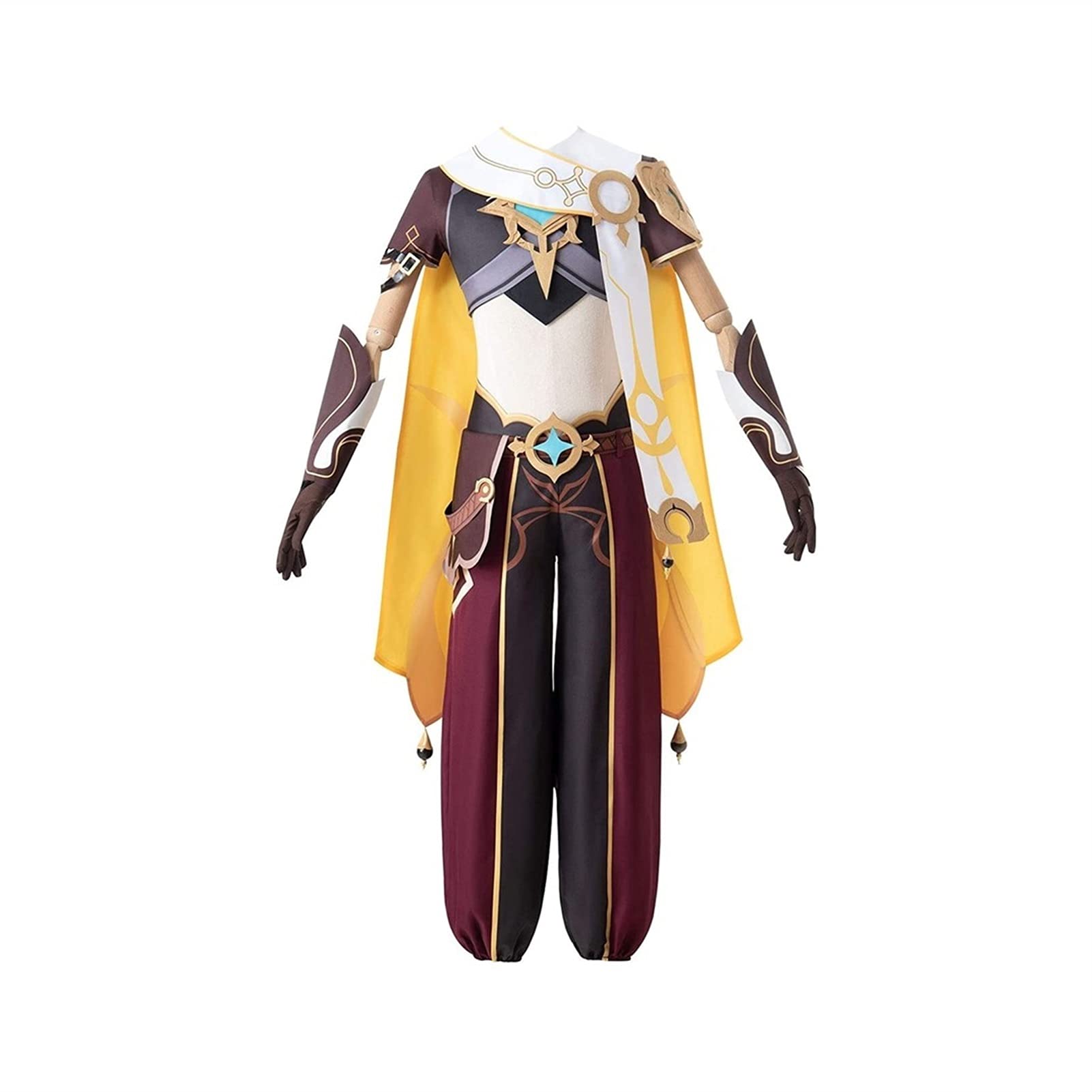 GONG Cosplay Genshin Impact Traveler Aether Cosplay Costume Halloween Outfits Cosplay Costume (Color : Yellow, Size : X-Large)