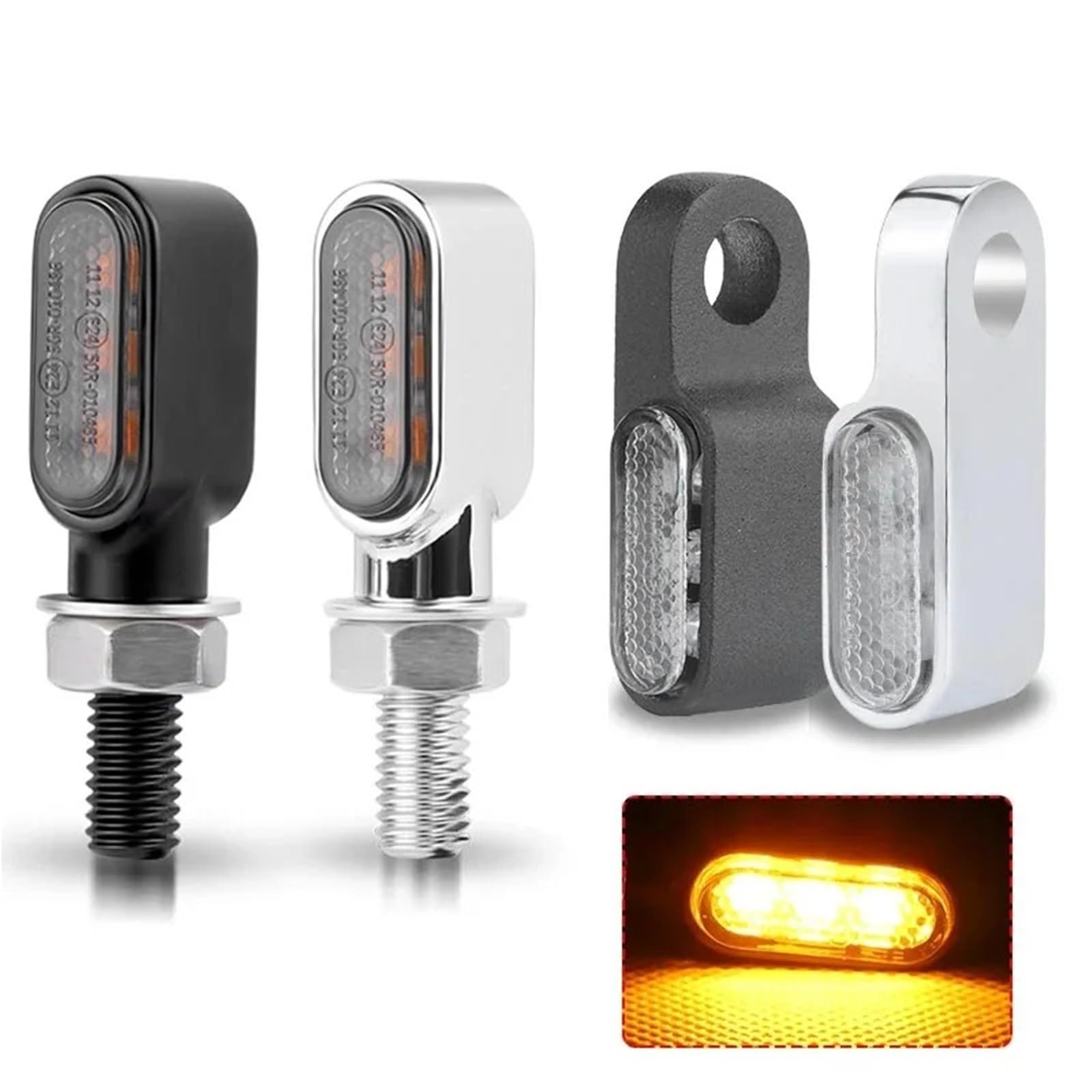 Luces de señalización Luz De Señal Giro Motocicleta | Luz de señal de giro para motocicleta, lámpara intermitente con indicador intermitente de Moto de 12V(3 LED and 6 LED)