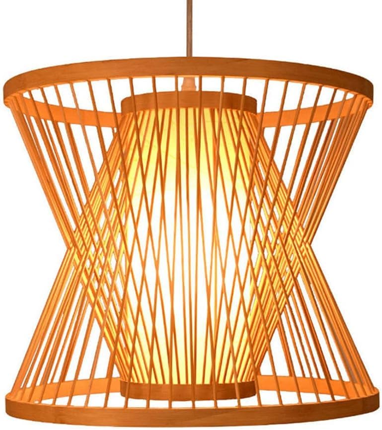 Lámpara de mimbre para salón comedor de estilo costero