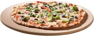 SANTOS XL Pizzastein rund - Ø36,5x1,2cm - knusprige Pizza - Backofen, Kohlegrill & Gasgrill - Pizzaplatte/Backplatte - Pizza, Flammkuchen, Pita, Brot