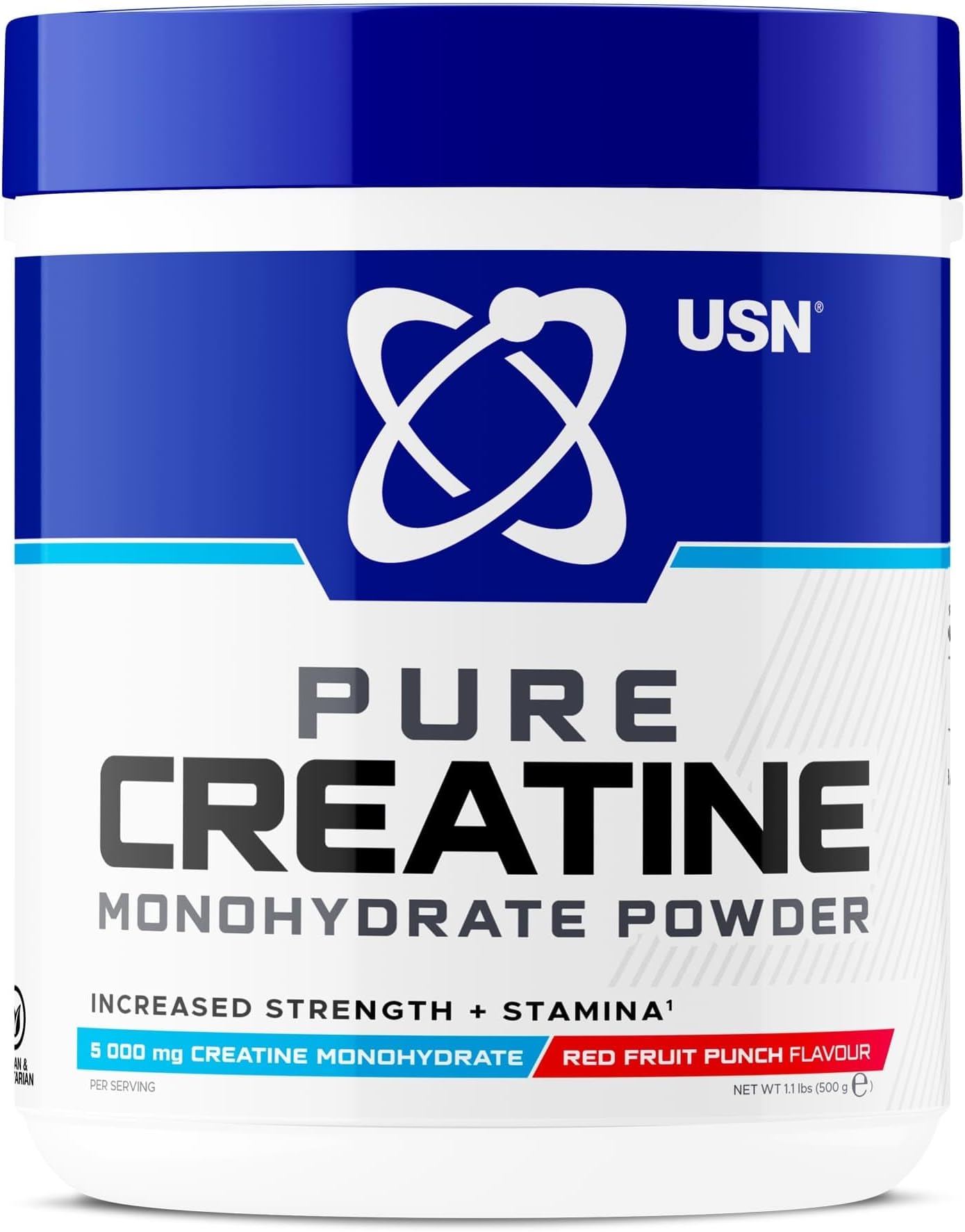 Micronised Creatine Powder 500g (79 Servings): Red Fruit Punch Flavour, 100% Pure Creatine Monohydrate Powder for Performance and Muscle Recovery, Suitable for Vegans