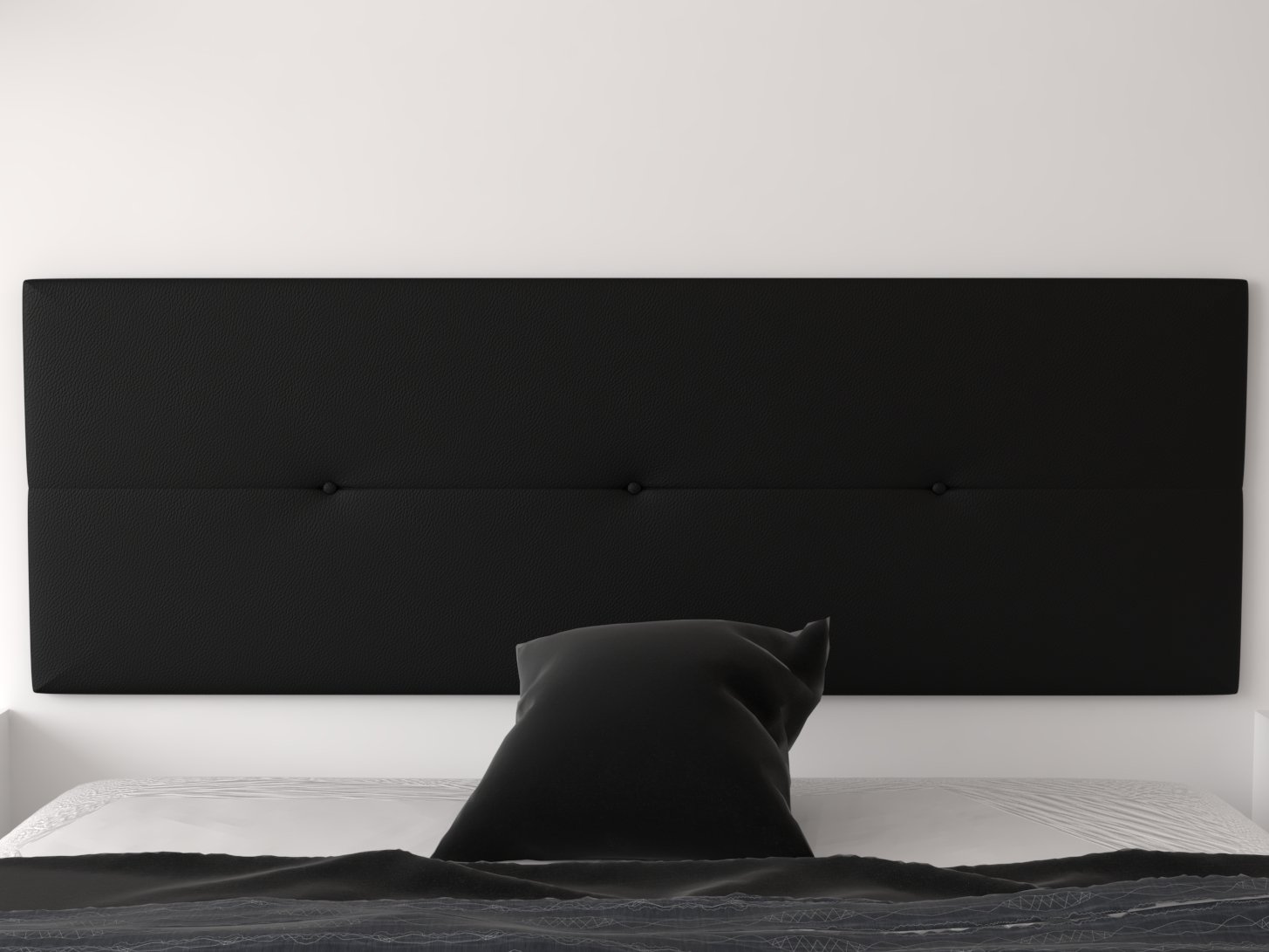 LA WEB DEL COLCHON Cabecero Tapizado Génova para Cama de 135 (145 x 55 cms) Negro | Cama Juvenil | Cama Matrimonio | Cabezal Cama | Cabeceros tapizados Dormitorio