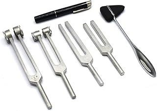 AAProTools 6 pcs Tuning Fork C128 C 512 C256 C1024 + Reflex Percussion Taylor Hammer Penlight