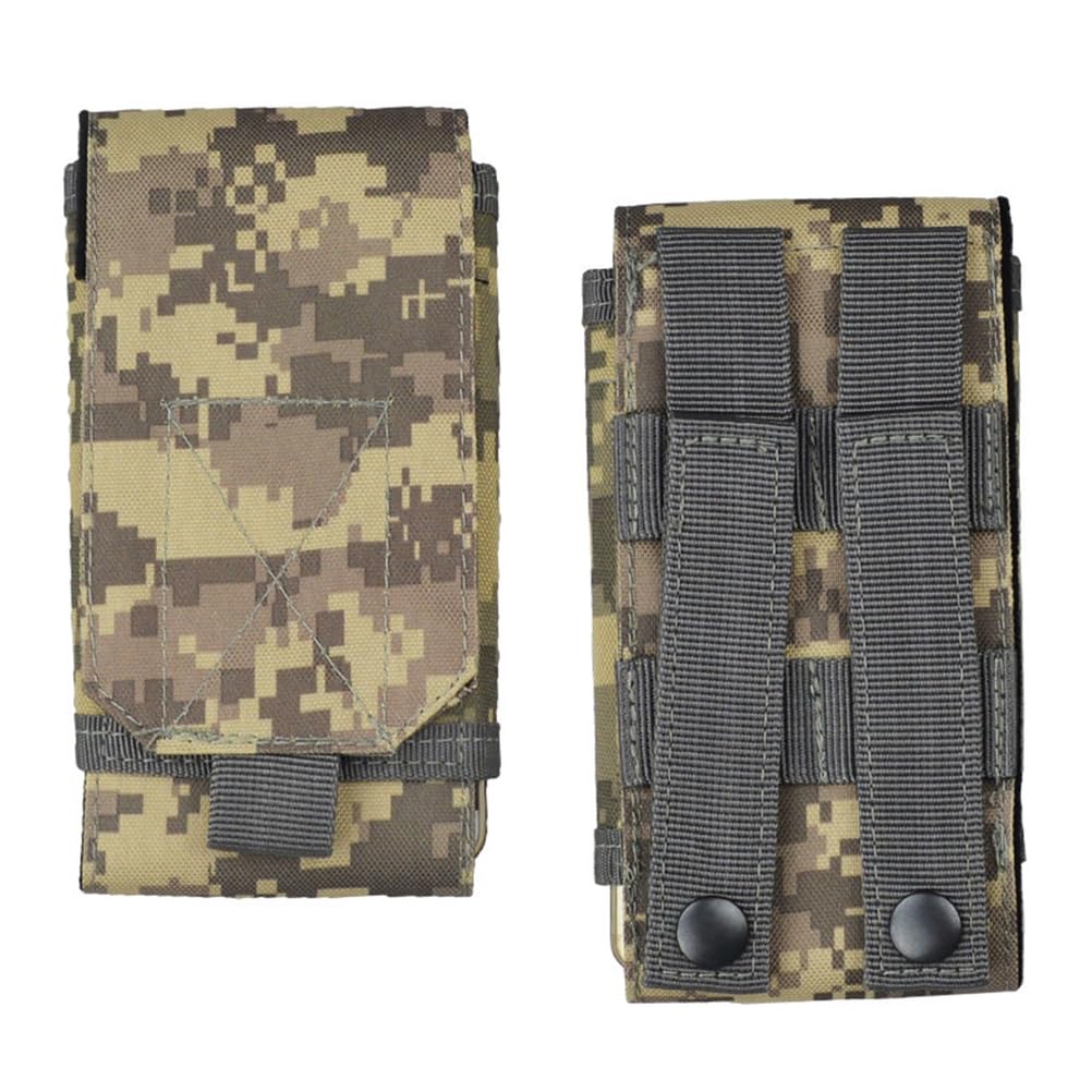 Pochette Universal Mobile, Holster Phone Ceinture Sac de téléphone Portable Étui Nylon Cell Holder pour Hommes et Femmes Randonnée, Travail, Camping en Plein air,ACU