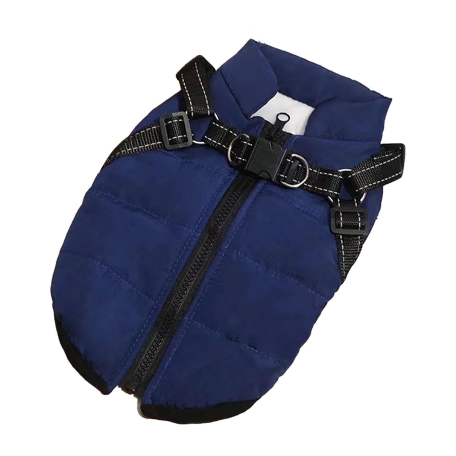 LOOM TREE® Dog Coat with Harness Soft Pet Clothing Outdoor Sports Protection Dog Jacket Blue L | Dog Supplies | Clothing & Shoes