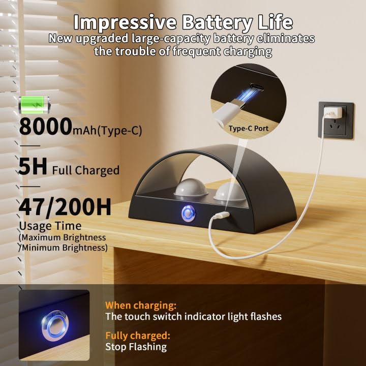 Image of Battery Operated Wall Sconce with Remote 16 Colors RGB Dimmable Wall Light Rechargeable Wireless Magnetic Cordless Led Wall Lamp Indoor for Bedroom Bathroom Hallway Black