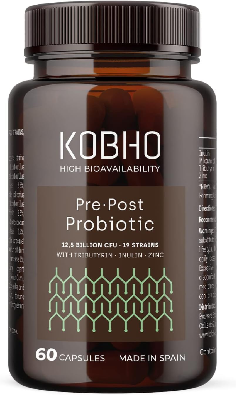 Probiótico Formulado con Prebióticos y Postbióticos 60 cápsulas - Máxima Absorción y eficacia - Flora Intestinal - Sistema Inmune - Antiinflamatorio