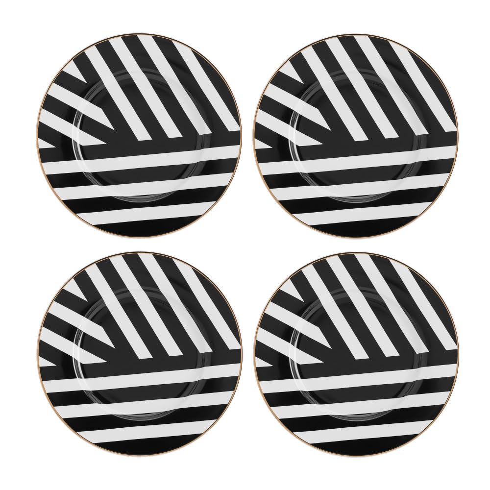MIKASA Luxe Deco 4pc Fine China Side Plate Set, 21cm, Gift Boxed