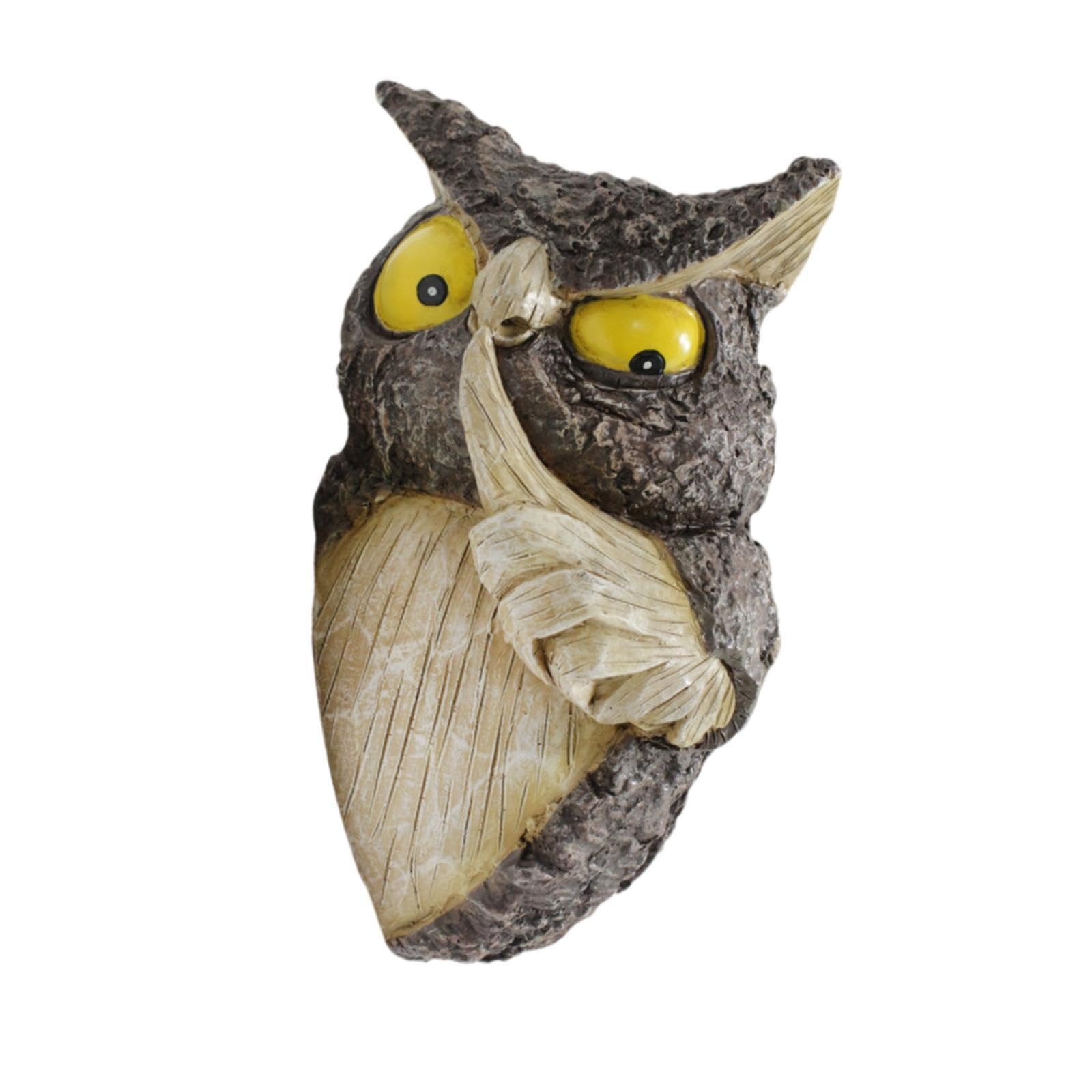 Quxvuis Owl Figurine Outdoor Decoration Unique Hanging Animal Sculpture Artwork Home Decor Crafts Beautiful Eye-Catching Garden Decor Artificial Owl Figurine