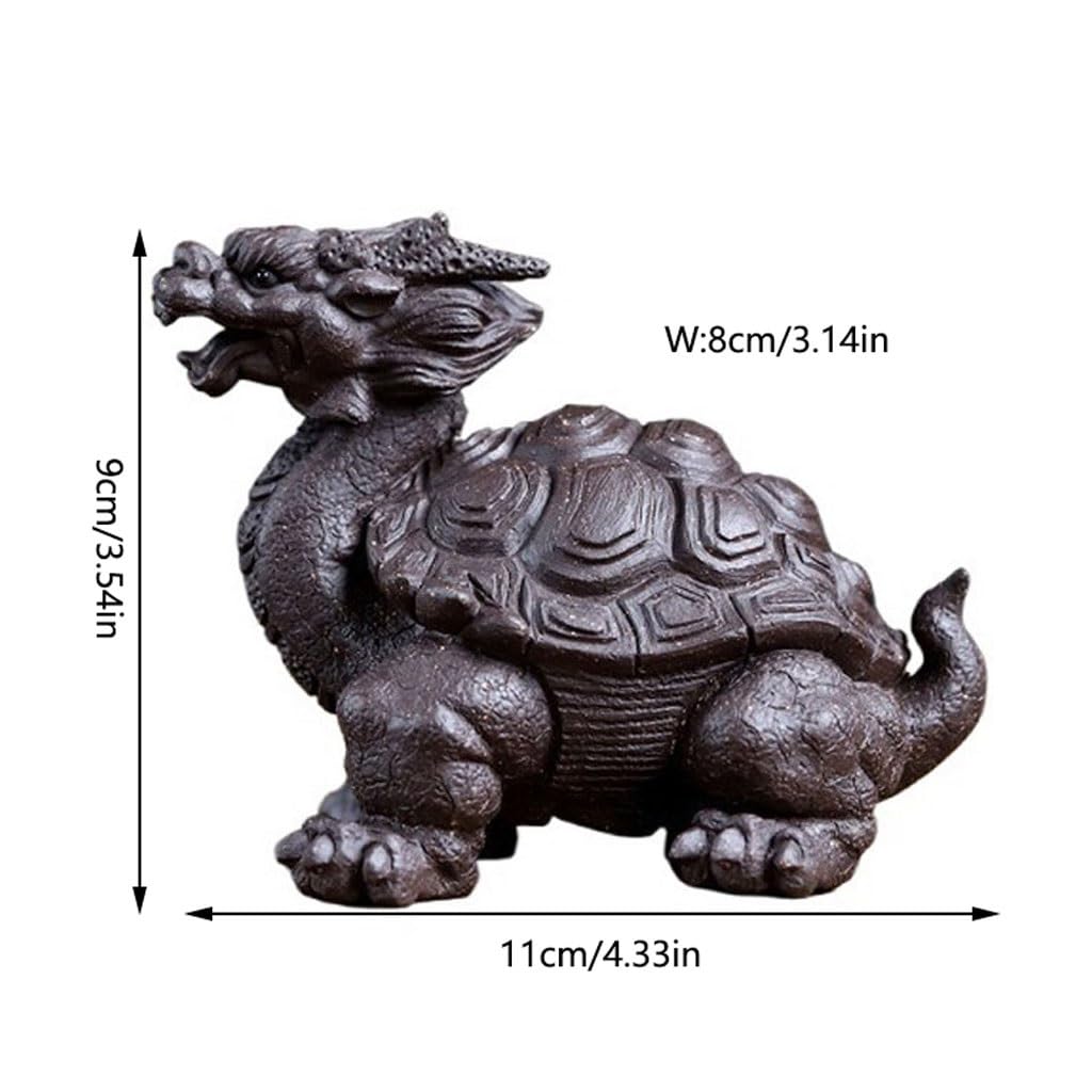 Akcesoria do herbaty dla zwierząt domowych zestaw do herbaty fioletowy piasek smok żółw ozdoby dla zwierząt Feng Shui Fortune figurki do herbaty dekoracje