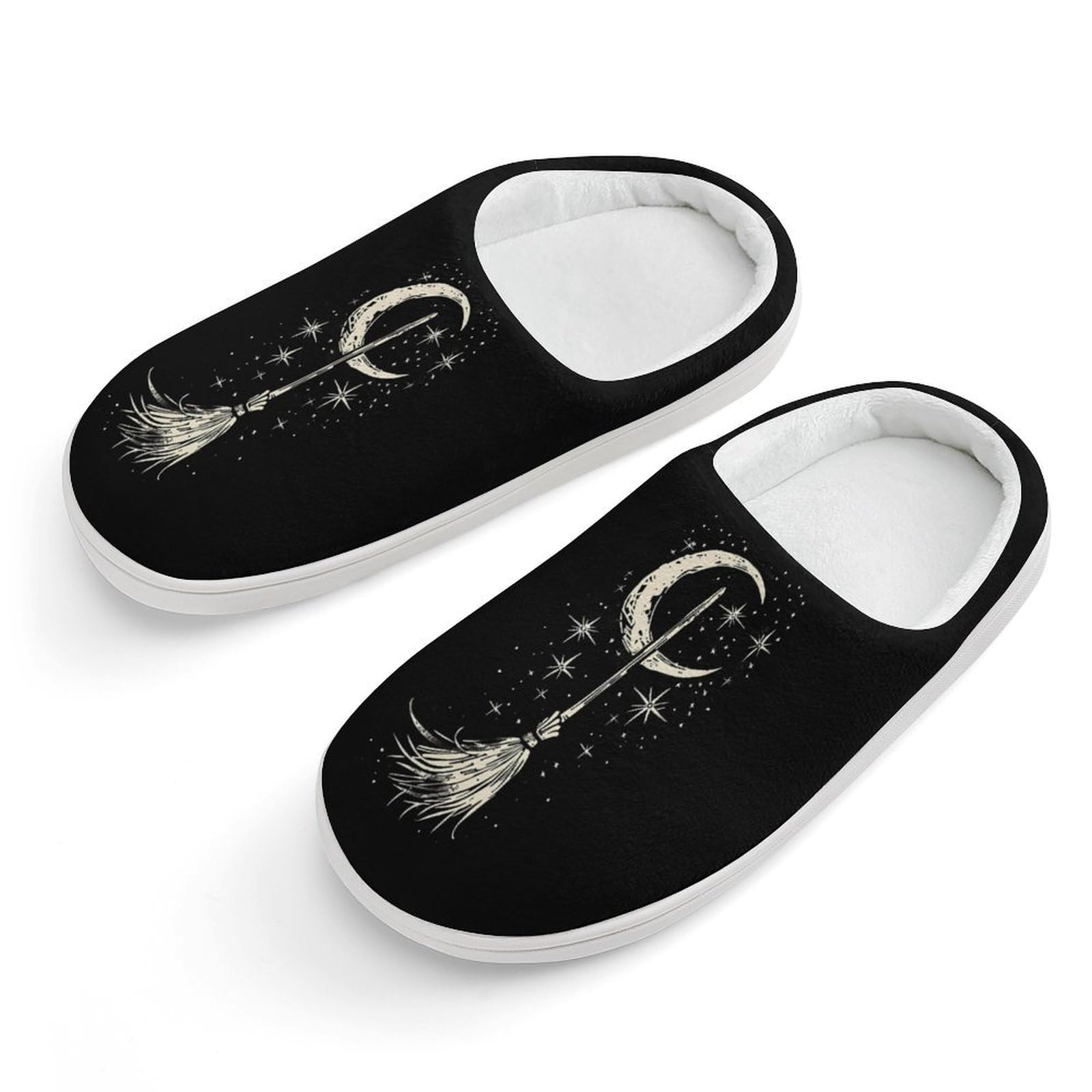 Witchy Magical Crescent Stars Cute Cotton Slippers Anti-slip House Shoes Funny Slipper Indoor Outdoor