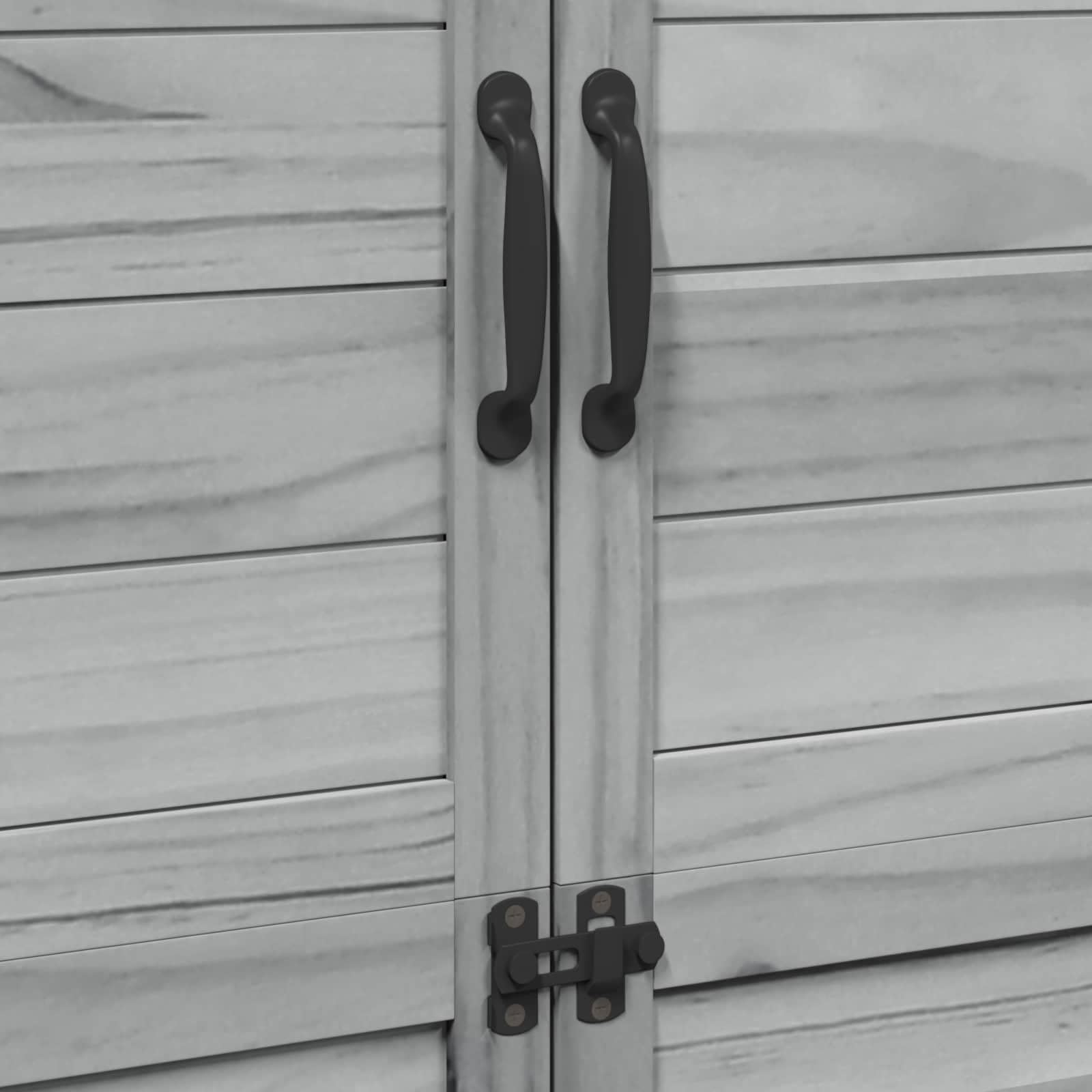 Capanno da giardino grigio, 106,5 x 56 x 176 cm, in legno | Armadio compatto per terrazze e cortili con tetto inclinato in asfalto e porta di ventilazione per tenere in ordine.
