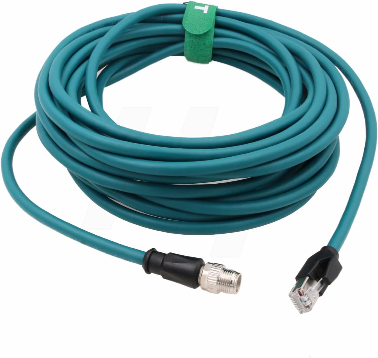 HangTon M12 Ethernet 8 Pin X-Code Male to RJ45 CAT-7e Gigabit Cable for Baumer Cognex is 2800 3800 8000 260 470 Reader Camera Sensor (8 Meter)