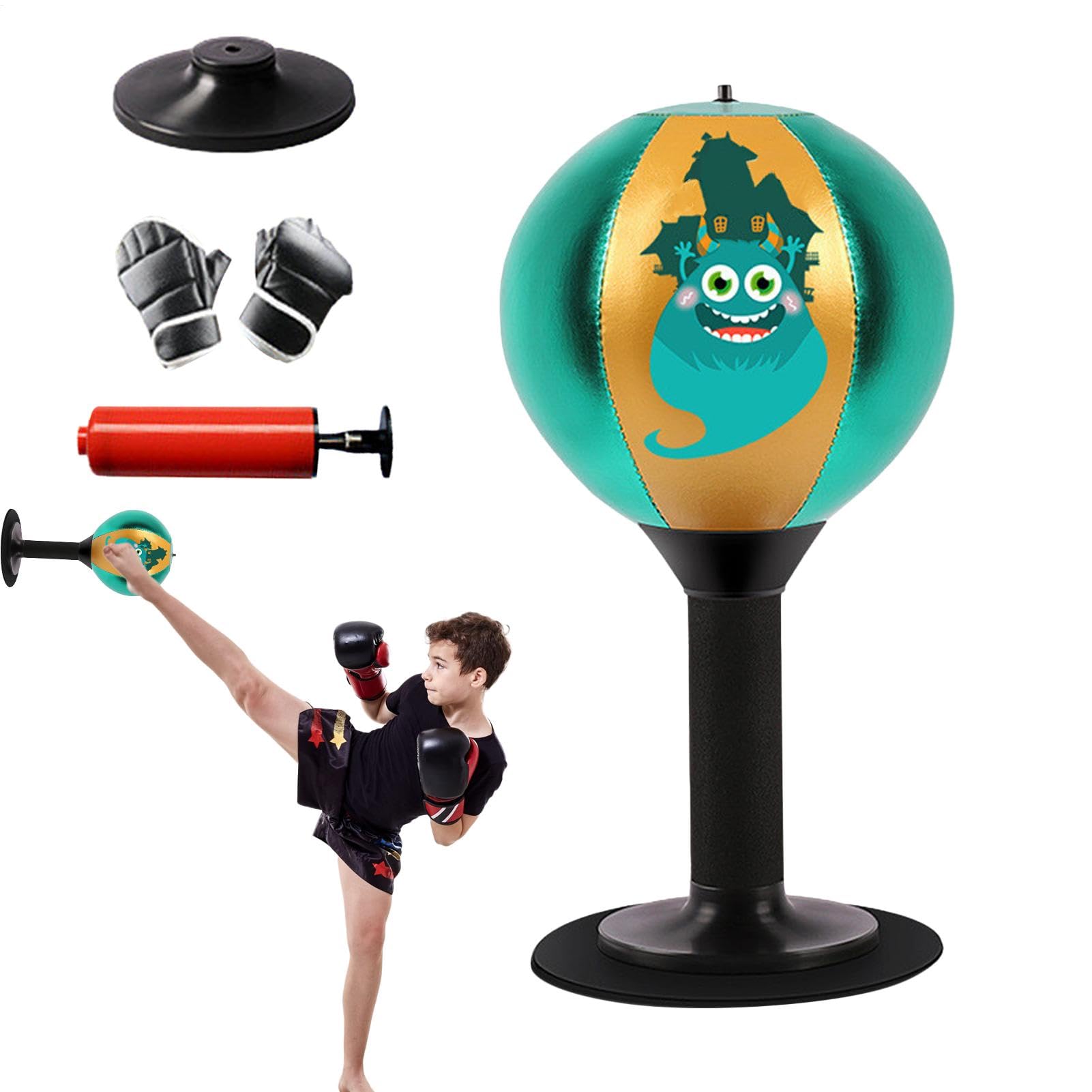 Saco de Boxeo Rage, Saco de Boxeo de Escritorio | Linda Bolsa de Velocidad con Ventosa de Mesa,Juguetes Divertidos para Equipos de Boxeo, Juguetes portátiles de relajación de Boxeo para niño