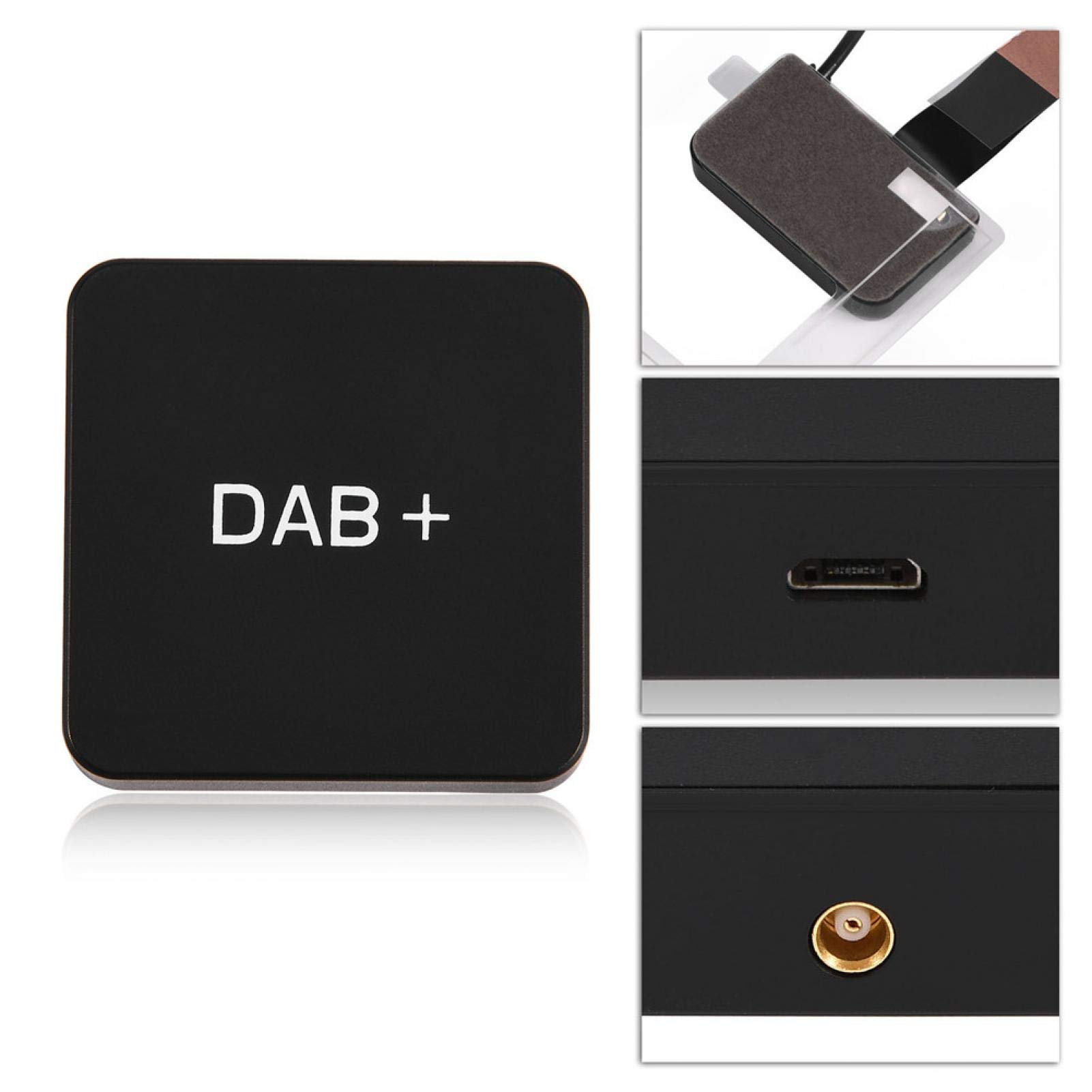 Adaptateur de récepteur Radio, ABS Durable Rapport de Bruit de Signal élevé Exquis Petit kit de Voiture de réception Stable Diffusion Audio numérique Dab Dab + boîte avec antenne