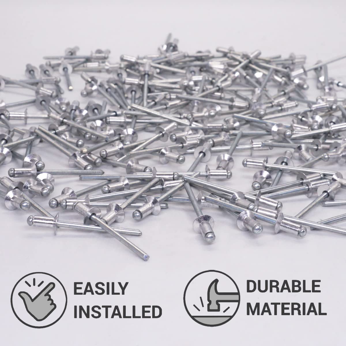 SKIR'CO (1200 pièces) Rivets aveugles en aluminium à tête fraisée 4,0 x 8 mm, mandrin en acier, rivets pop