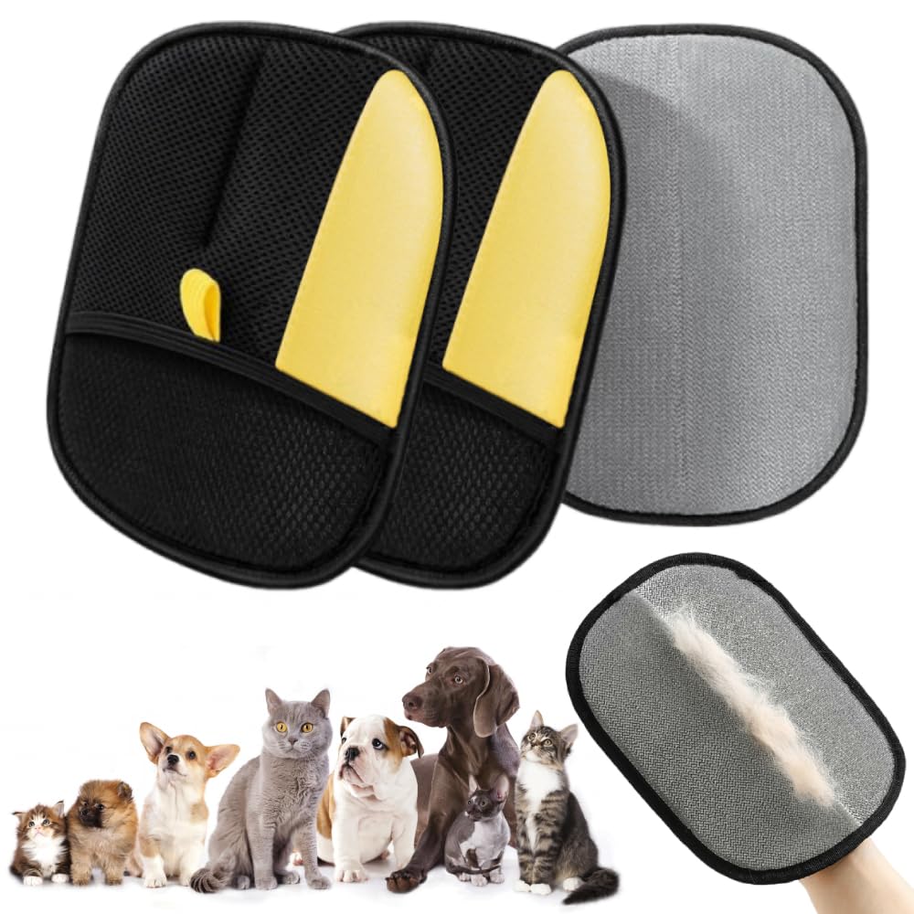RAPTURA Pet Hair Remover Electrostatic Gloves, Pet Hair Removal Glove for Cats & Dogs, Cat Grooming Gloves for Hair Removal, Reusable Pet Hair Remover