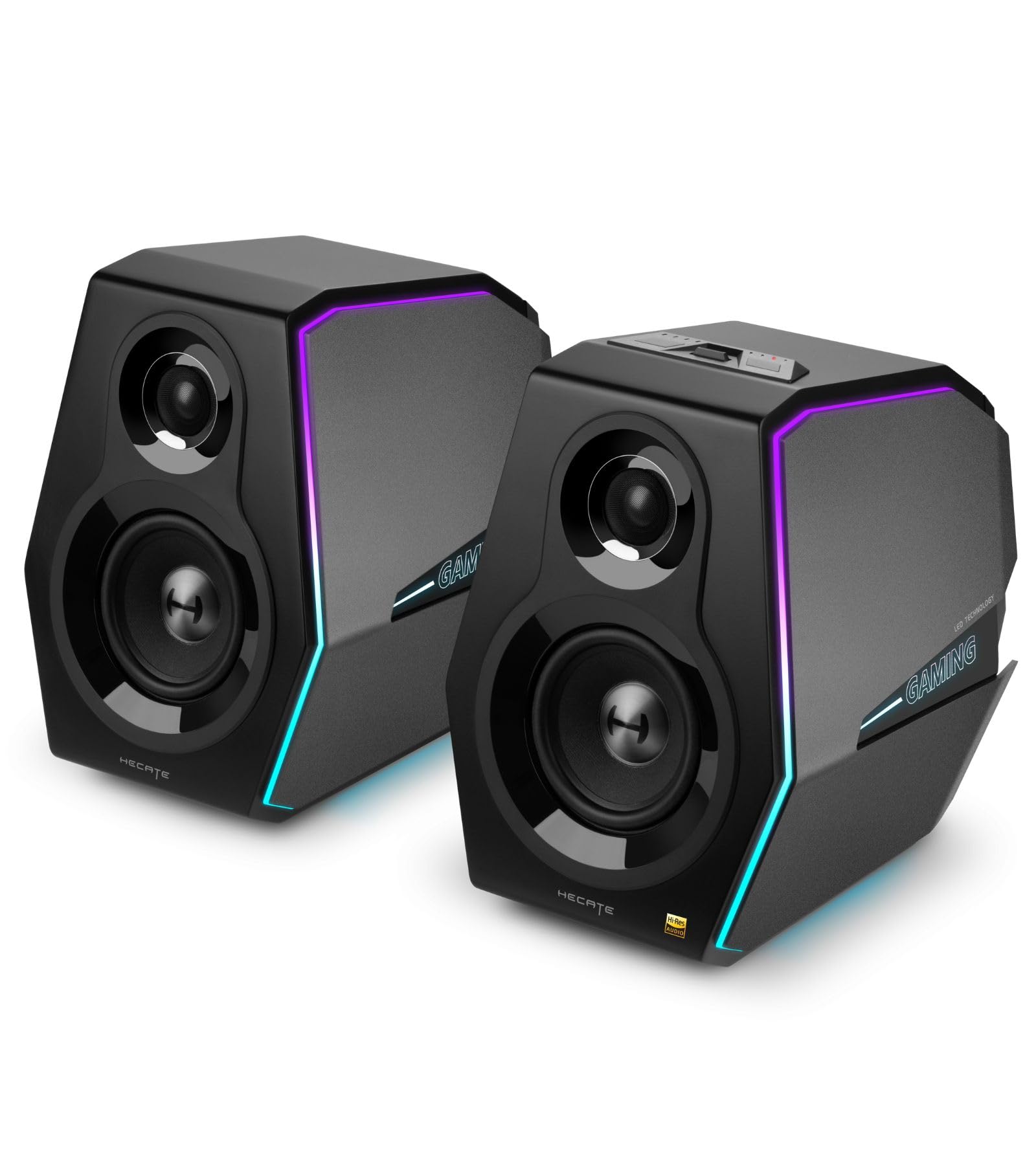 Edifier G5000 Computer Gaming Speakers, 88W RMS Powered, Hi-Res Audio Wireless Desktop Speakers, Bluetooth 3.5mm AUX USB Optical Coaxial Inputs, for PC/PS4/PS5/Laptop/TV, RGB Light