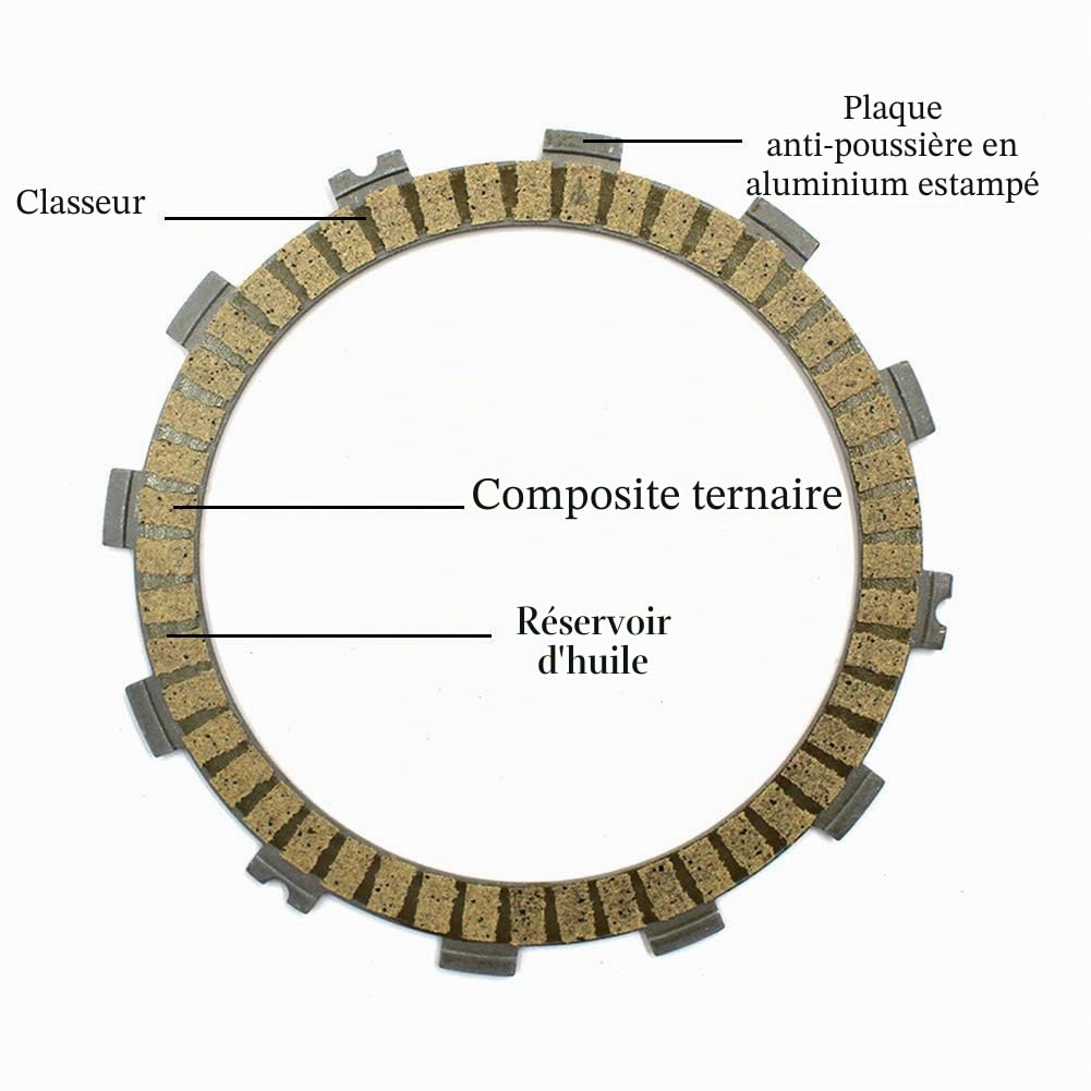 Road Passion Disques d'Embrayage à Friction Standard (Base di Carta) 9 pcs pour Kawasaki ZR750 Z750/Z750R/Z750S / ZR800 Z800