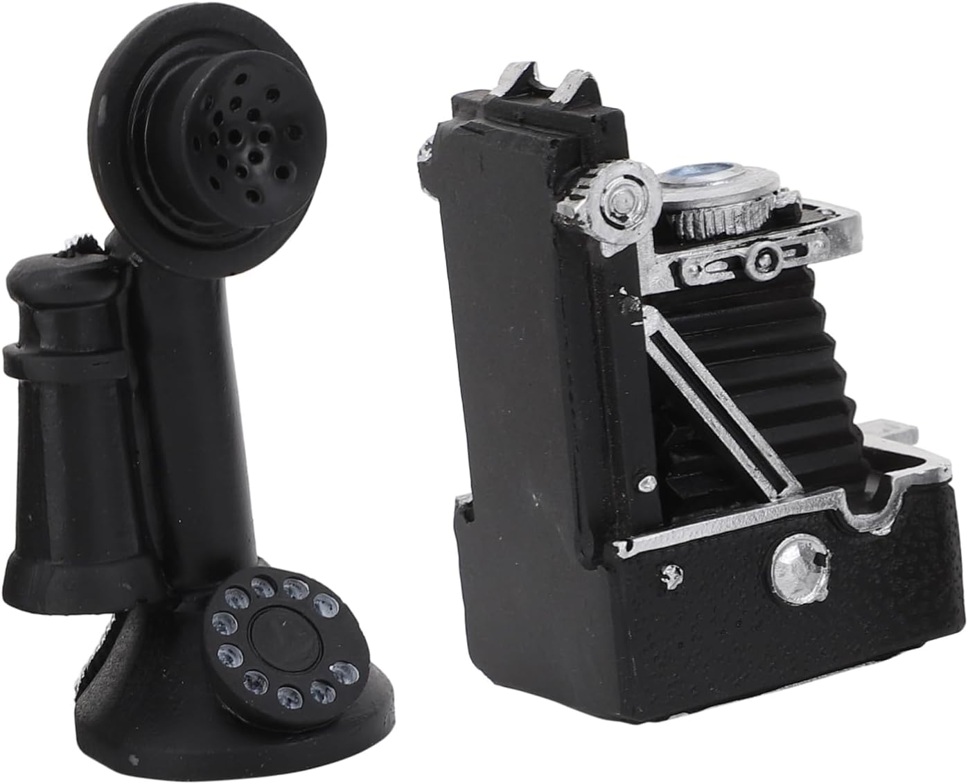 Milisten Modelos artesanales de resina en miniatura, adornos vintage para teléfonos con cámara para mini escena y accesorios de fotografía