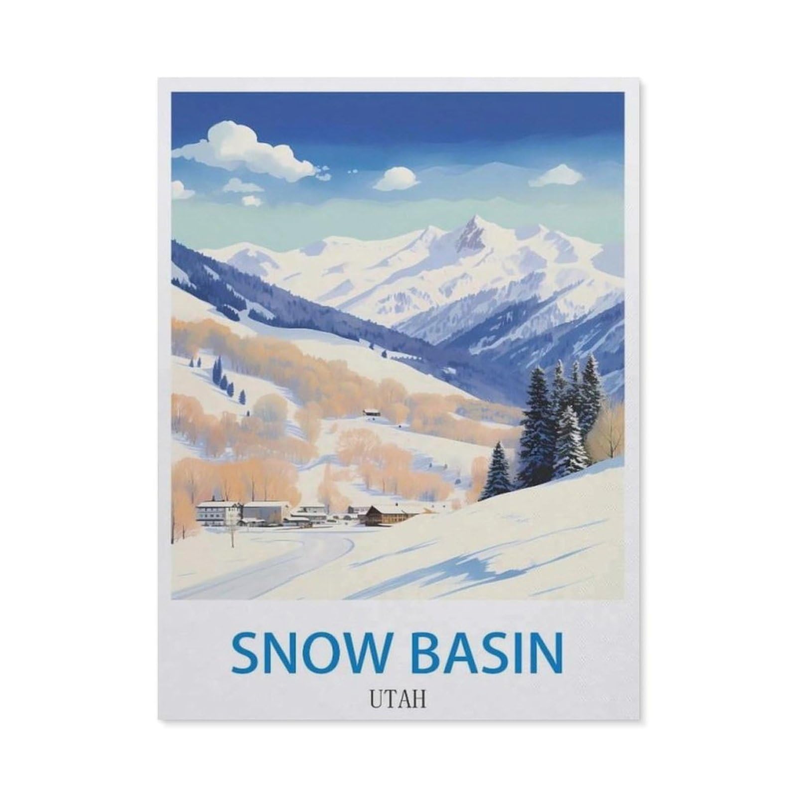 BEAYODKP 5D DIY Diamond Painting，Snow Basin Utah（50 x 60 cm）