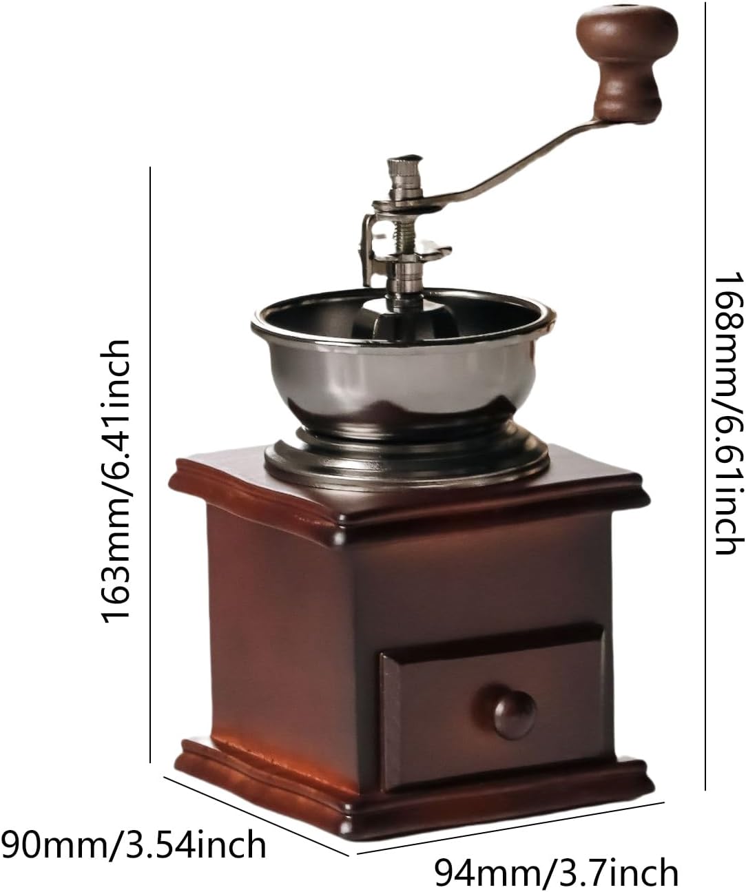 Elegant Hand Operated Wooden Coffee Grinder Manual Espresso Mill Machine With Nonslip Base Miniature Maker Portable Grinder