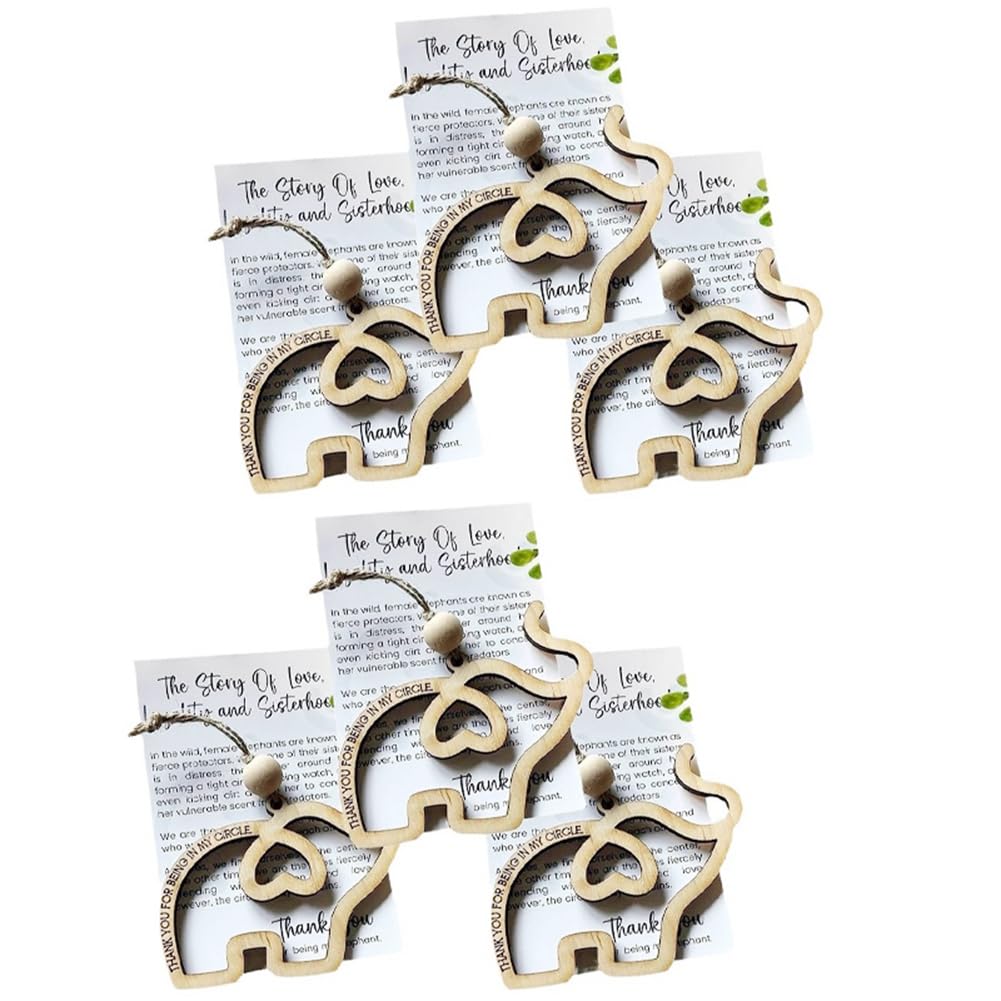 CTRLZS Love and Loyalty Story Elephant Wooden Decorative Gift Sisterhood and Friendship Animal Pendant