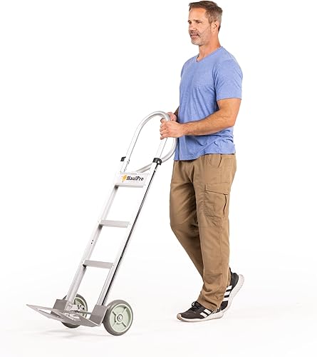 Miniatura 3 de HaulPro Carro de mano resistente con mango de bucle vertical, carros de aluminio con ruedas, capacidad de 500 libras, ruedas de 8 pulgadas de alto x