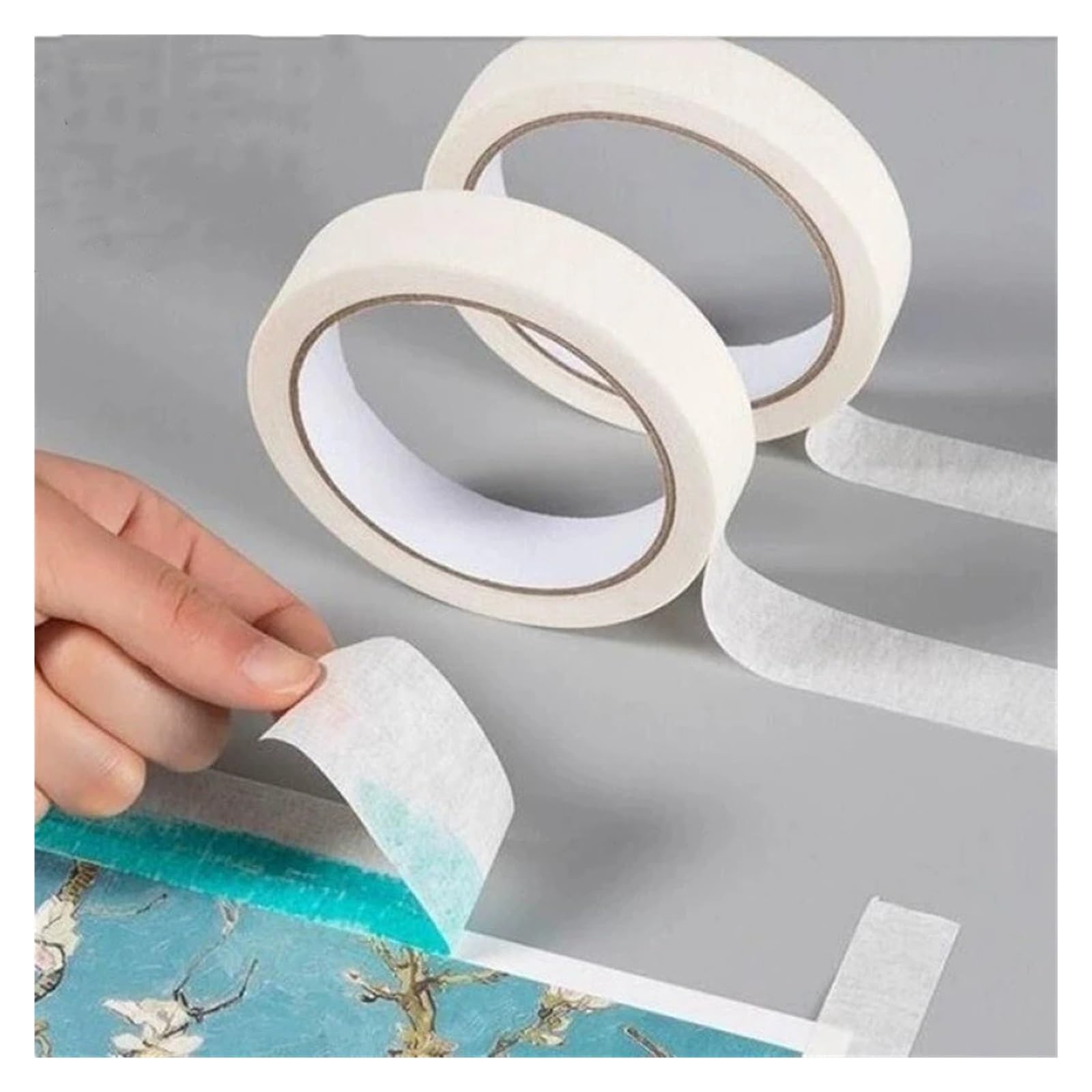 Nastro Di Carta Nastro for mascheratura in carta crespa beige da 10 pezzi | 20m 50m Pittori senza residui for la pittura murale di auto fai da te(20M,50mm)