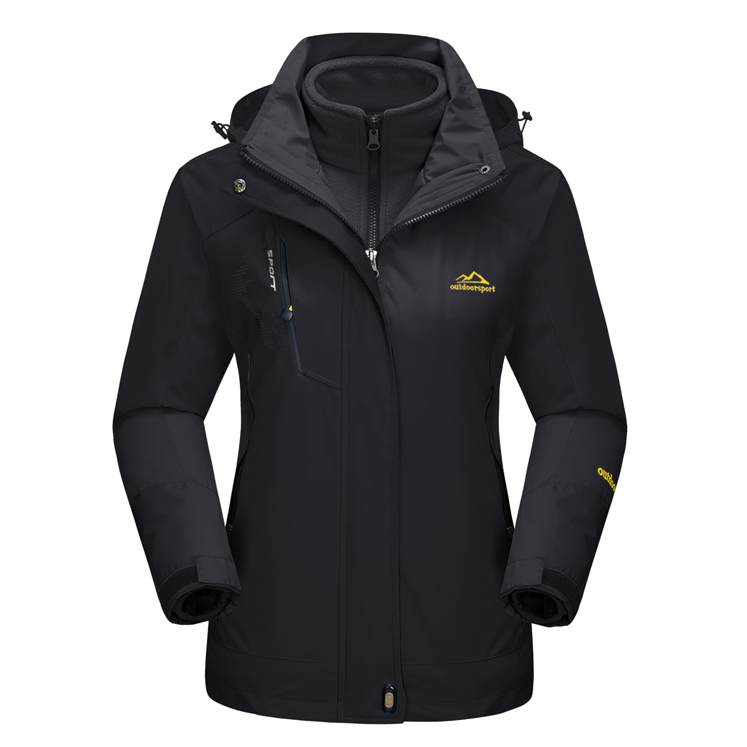 Photo 1 of MAGCOMSEN Women Ski Jacket Waterproof Winter Jackets for Women Outdoor Snow Windbreaker Jacket Skiing WWomens Jackets Pure Black XL