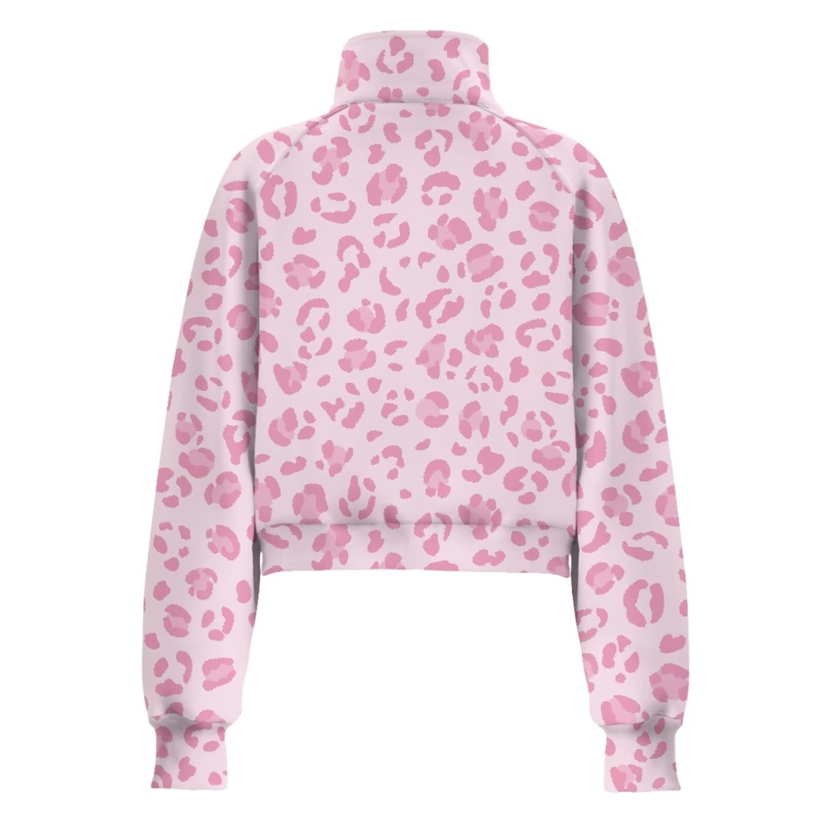 Poceacles Sudadera corta con media cremallera para mujer, con agujero para el pulgar, manga larga, sin capucha, cuello alto falso