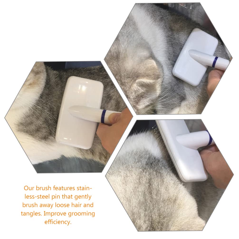 iplusmile Brosse pour Animaux de Compagnie Brosse pour Chiens et Chats Manche Ergonomique Toilettage Facile