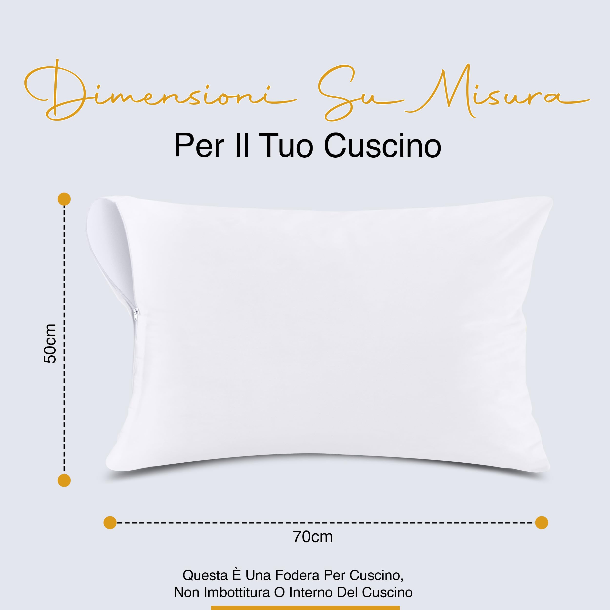 Set 2 Copricuscini Impermeabili - Morbidi, Traspiranti, Antiacaro, Cerniera, 70x50 Cm - Foto 4