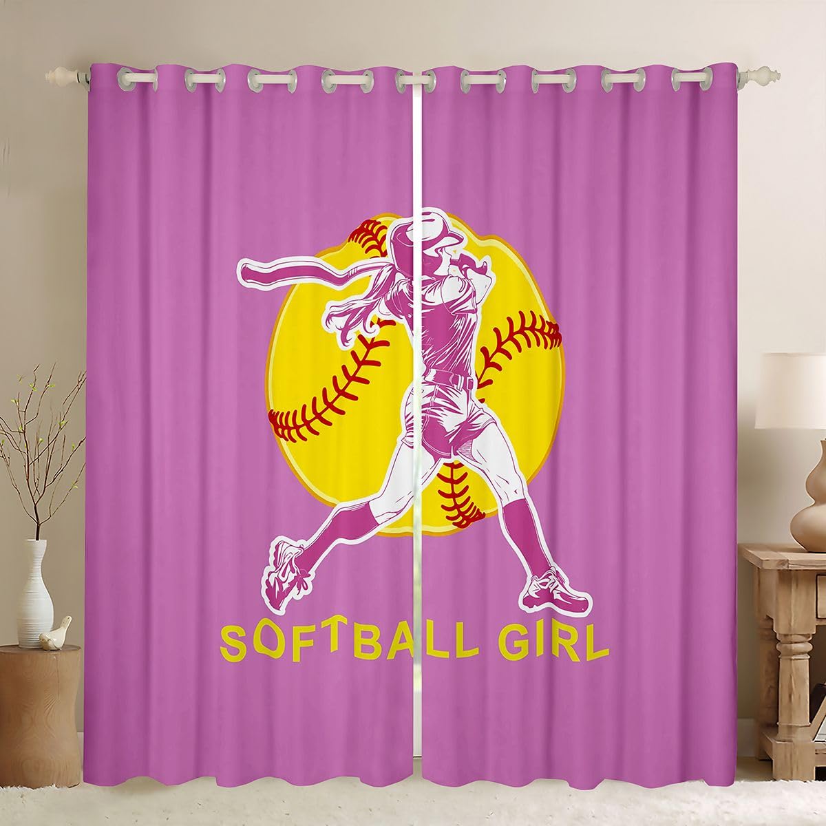 Homewish Lot de 2 Rideau Occultant 117x137cm Douxball Féminin
