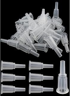 Heyous 50PCS Plastic Syringe Tip Converters Transfer Dispenser Syringe Coupler Connector Lubricator Tip Adapter Glue Port Adapter for Syringe Adapter Laboratory Fluid Extraction Printing