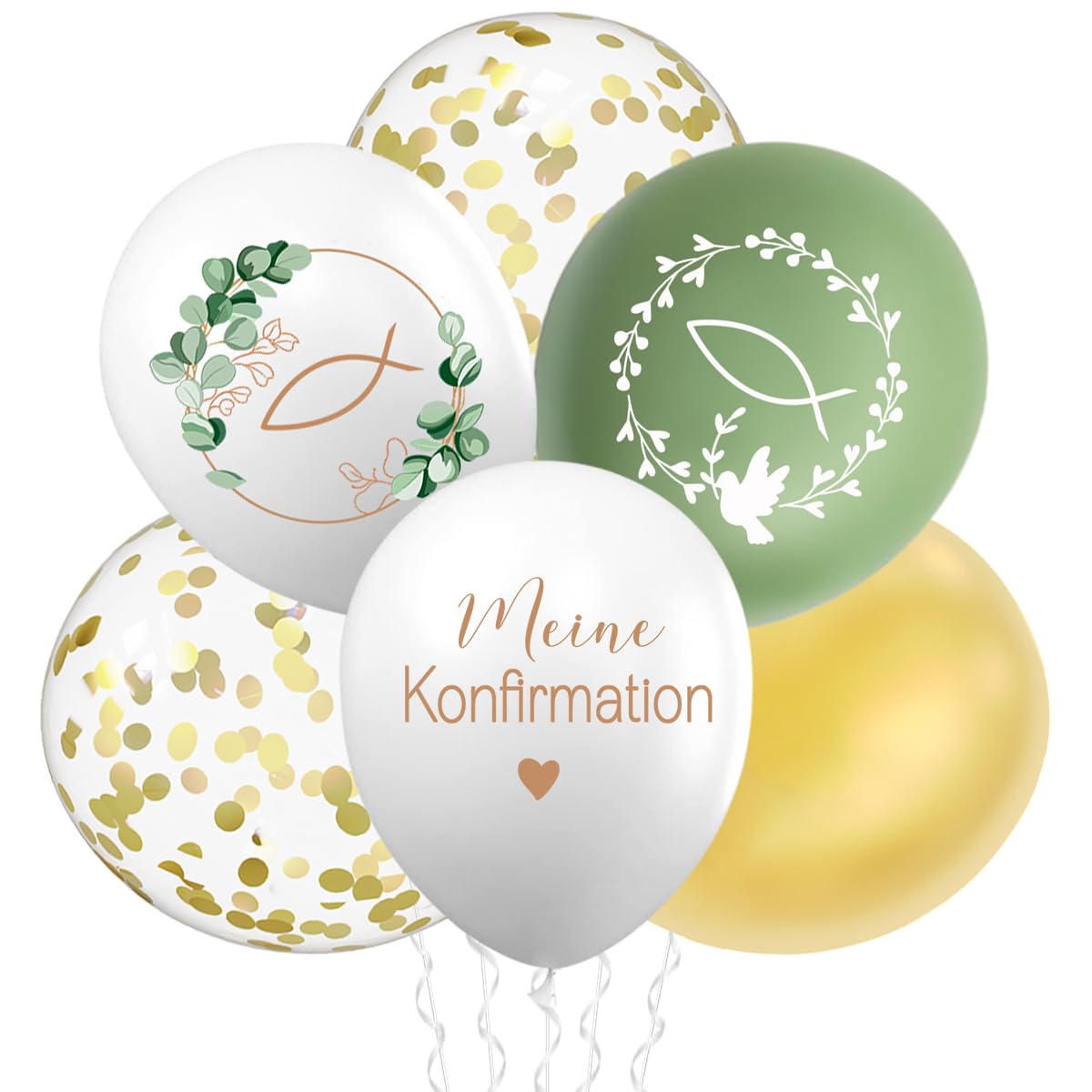 30 Stück Luftballons Konfirmation, Konfirmation Deko, Meine Confirmation Balloon, Eukalyptus Ballon