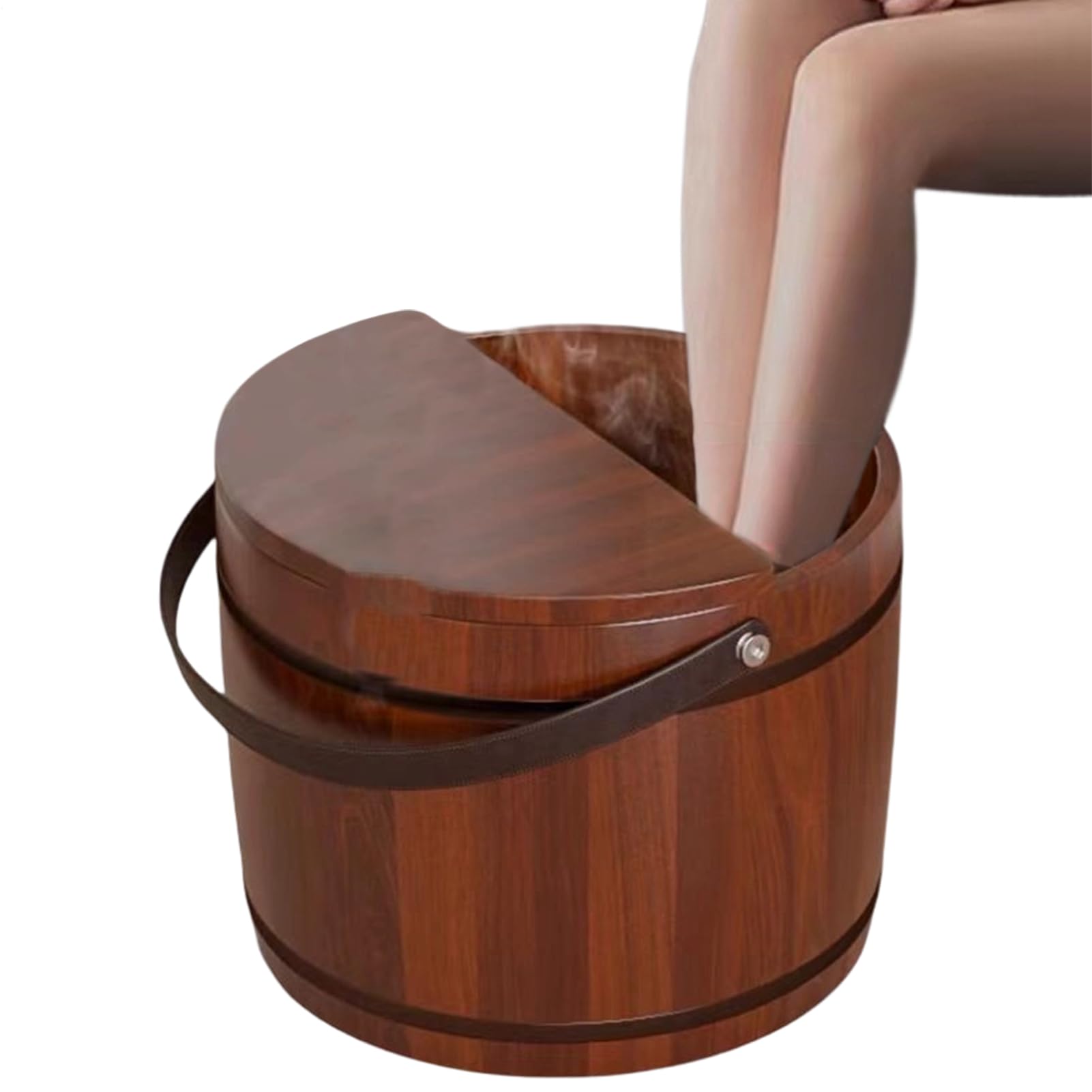 Pediluvio Portatile Massaggio Estetico | Vasca Piedi in Legno per Ammollo Per Bagno Camera da Lavaggio Mani Sauna Lavanderia Casa Appartamento Centro Benessere