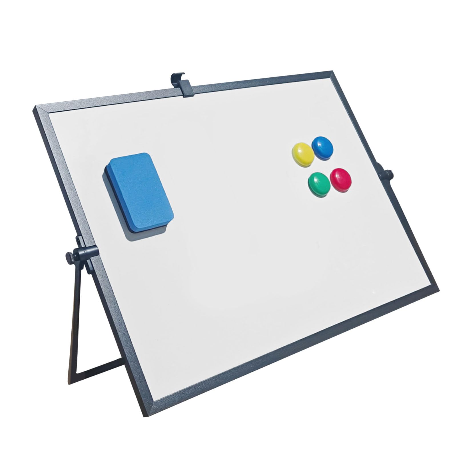 Tragbares Whiteboard mit Aluminiumrahmen, 40 x 30 cm, inklusive Zubehör und für den Arbeitsplatz, Aluminium-Whiteboard, drehbar