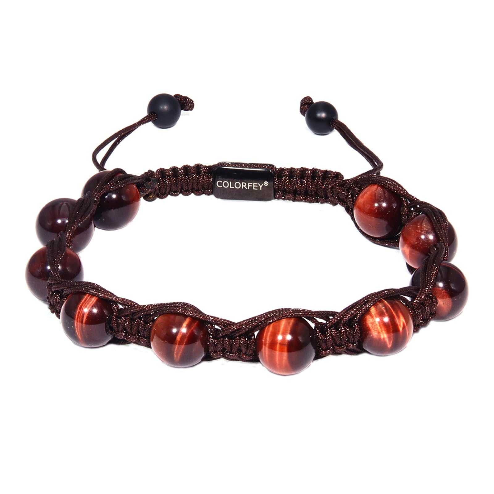 Protection Crystal Red Tiger Eye Bracelet for Men, 10mm Beaded Bracelets, Handmade 3 String Bold Natural Stone Crystal Bracelet, Unique Gifts for Him