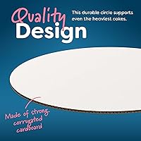 Vista 3 de Tableros redondos blancos para tartas, paquete de 100 unidades, 6 pulgadas, círculos redondos de cartón para tartas, bandeja base desechable